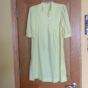 Women's Vintage Yellow Eyelet Dress Size 14